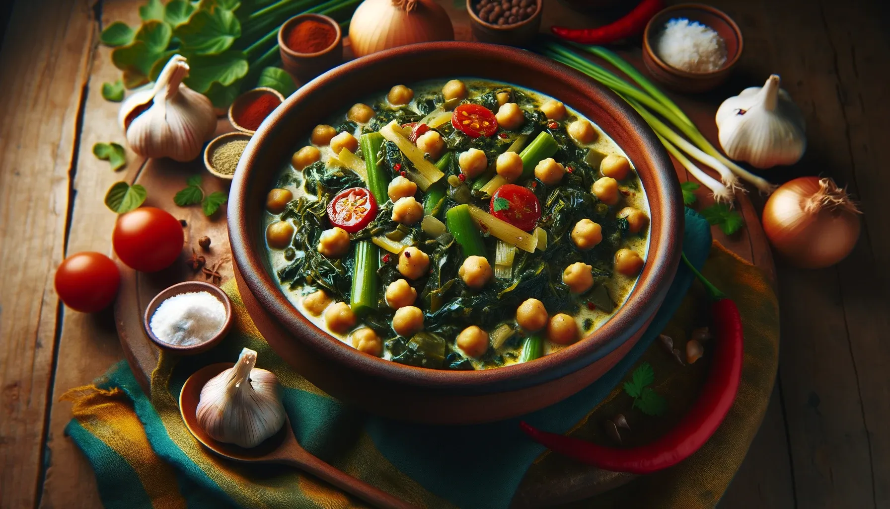 Flavorful Jamaican Callaloo and Chickpea Stew: A Caribbean Delight